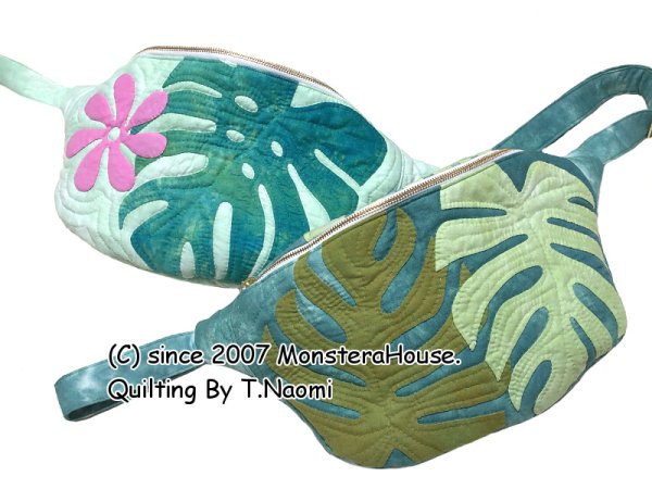 画像6: モンステラのウエストポーチ風ボディバッグ (6)