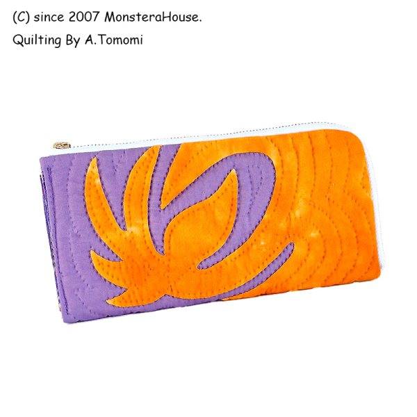 画像1: バードオブパラダイスのファスナー付き長財布 (1)